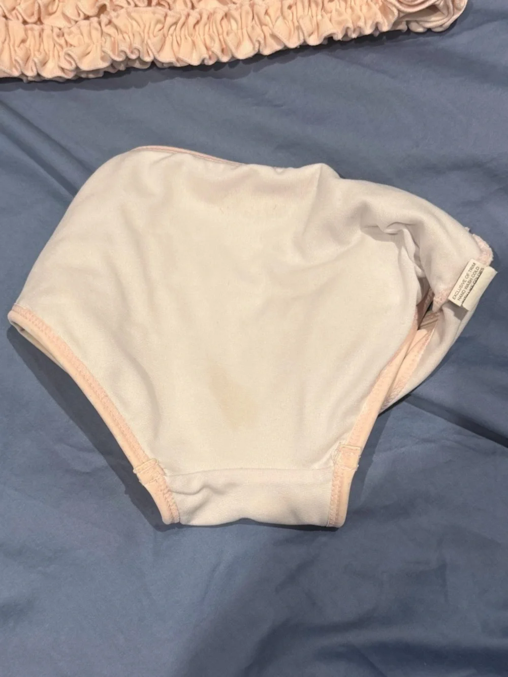 GUC Ruffle Butts Peachy-Pinkish Polka Dot Rash Guard & Swim Bottoms